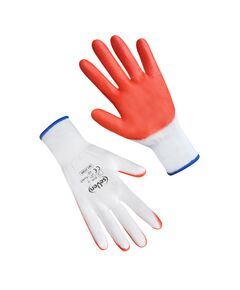 Рукавички синтетичні білі з помаранчевим нітриловим покриттям  9 (69288), фото  | SNABZHENIE.com.ua