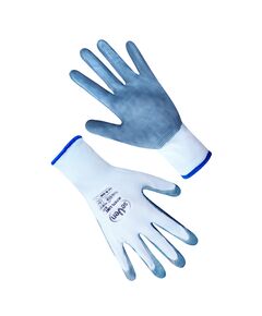 Рукавички синтетичні білі з сірим нітриловим покриттям  10 (69260), фото  | SNABZHENIE.com.ua