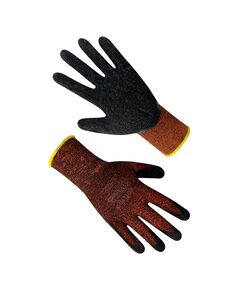 Рукавички синтетичні зі спандексу помаранчеві з чорним спіненим латексним покриттям  10 (69811), фото  | SNABZHENIE.com.ua