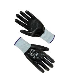 Рукавички синтетичні білі з чорним нітриловим повним покриттям 69802 "б" р.9  09 (69802), фото  | SNABZHENIE.com.ua