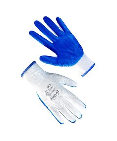Рукавички синтетичні білі з синім нітриловим покриттям NL9457 "б" р.9  Нейлон (69944), фото  | SNABZHENIE.com.ua