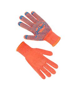 Рукавички трикотажні помаранчеві з ПВХ крапкою  10 (69769), фото  | SNABZHENIE.com.ua
