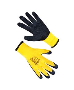 Рукавички бавовняні жовті з чорним спіненим неповним Жёлто-чорныйним покриттям FLL 9103 "б" р.9  Жовто-чорний (69103), фото  | SNABZHENIE.com.ua