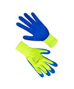 Рукавички синтетичні салатовим з синім неповним спіненим латексним покриттям FLL 9416 "б"  Синій (69416), фото  | SNABZHENIE.com.ua