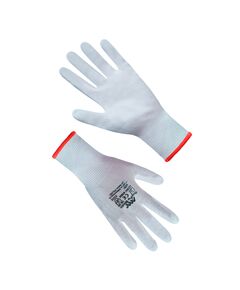 Рукавички синтетичні білі з білим поліуретановим покриттям 7 розмір  Білий (69182), фото  | SNABZHENIE.com.ua