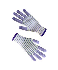 Рукавички жіночі синтетичні з поліуретановим покриттям кольорова смуга "б" р.8  Білий (69017), фото  | SNABZHENIE.com.ua