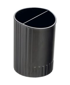 Стакан пластиковий для письмового приладдя на два відділення, JOBMAX, чорний  Пластик (Im-off), фото  | SNABZHENIE.com.ua