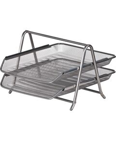 Лоток для паперів горизонтальний "2 в 1", металевий, сріблястий  2 (BM.6250-24), фото  | SNABZHENIE.com.ua