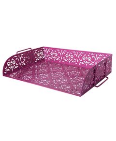 Лоток для паперів горизонтальний, BAROCCO, металевий, рожевий  1 (BM.6253-10), фото  | SNABZHENIE.com.ua