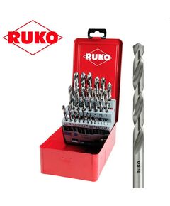 Набір спіральних свердел DIN 338 тип N, HSS-G в сталевому корпусі - 25 шт.  1 - 13мм (Ruko), фото  | SNABZHENIE.com.ua