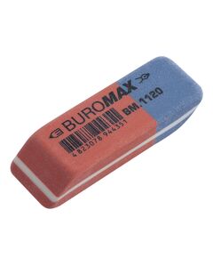 Гумка подвійна з абразивною частиною S, 42x14x8 мм, синт.каучук, червоно-синя  олівець. ручку. чорнила (Im-off), фото  | SNABZHENIE.com.ua