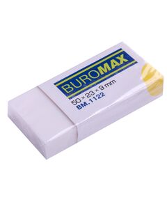 Гумка 1122, прямокутна, 50x23x9 мм, м'який пластик, в інд. папер. обгортці, біла  Олівець (Im-off), фото  | SNABZHENIE.com.ua