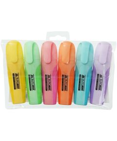 Набір з 6-ти текст-маркерів PASTEL, з гумовими вставками, 2-4 мм  Набір (Im-off), фото  | SNABZHENIE.com.ua