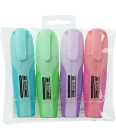 Набір з 4х текст-маркерів PASTEL (бірюз., м'ятн., лаванд., зефір.), 2-4 мм, з гум.вставками  Набір (Im-off), фото  | SNABZHENIE.com.ua