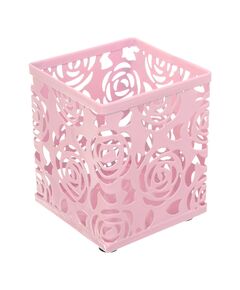 Підставка для ручок квадратна, ROSE, PASTEL, металева, рожева  Метал (Im-off), фото  | SNABZHENIE.com.ua