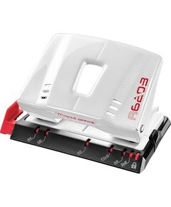 Діркопробивач металевий ергономічний на 2 відп. ADVANCED METAL, 20/25л. з лінійкою, білий металік  Метал (Im-off), фото  | SNABZHENIE.com.ua