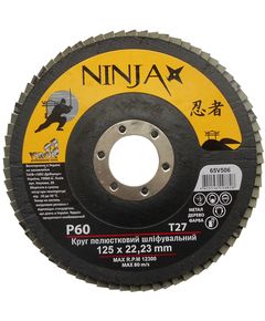 Круг шлифовальный NINJA Т27 125x22 мм Р60 лепестковый, фото  | SNABZHENIE.com.ua