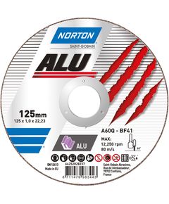 Диск відрізний по алюмінію NORTON-Alu A46N; Ø= 125/22,2 мм, t= 1,6 мм, фото  | SNABZHENIE.com.ua