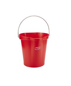Відро пластикове з металевою ручкою, 12л, червоний  12 (Vikan), фото  | SNABZHENIE.com.ua