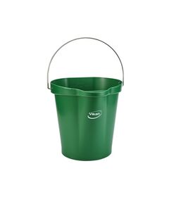 Відро пластикове з металевою ручкою, 12л, зелений  12 (Vikan), фото  | SNABZHENIE.com.ua