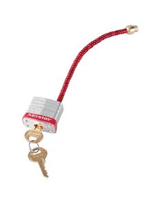 Замок сталевий з дужкою-тросом  Для тумблерів (7C5RED), фото  | SNABZHENIE.com.ua