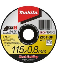 Тонкий відрізний диск по металу та нержавію  115 (B-45727), фото  | SNABZHENIE.com.ua