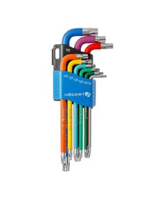 Набір Г-подібних подовжених ключів TORX з кольоровим маркуванням  10 - 50 (HT1W817), фото  | SNABZHENIE.com.ua