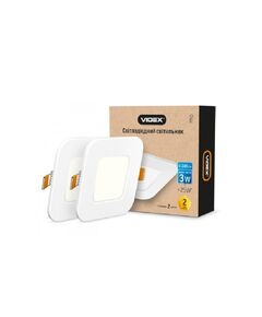 LED світильник вбудований квадрат VIDEX 3W 5000K 220V  3 (VL-DLS-035(2)), фото  | SNABZHENIE.com.ua