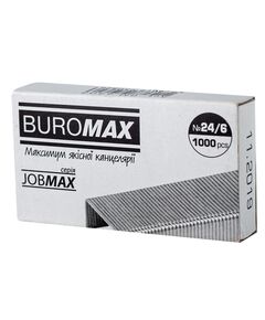 BUROMAX Скобы №24/6, JOBMAX, 1000 шт., фото  | SNABZHENIE.com.ua