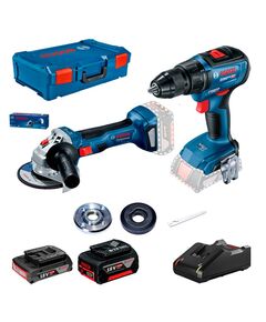 BOSCH Профессиональный набор: аккумуляторная дрель/шуруповерт + аккумуляторная угловая шлифмашина, фото  | SNABZHENIE.com.ua