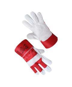 Перчатки рабочие комбинированные ткань / Бело-красный RBR, фото  | SNABZHENIE.com.ua