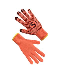 Перчатки трикотажные оранжевые с ПВХ точкой 74210 "б", фото  | SNABZHENIE.com.ua
