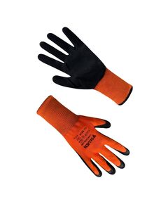 Перчатки синтетические оранжевые с черным неполным вспененным латексным покрытием FLL 9634 "б" р.10, фото  | SNABZHENIE.com.ua