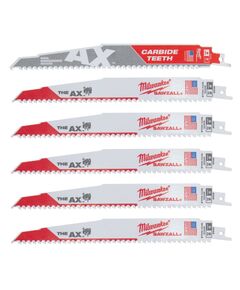 Полотно для сабельных пил MILWAUKEE, AX FANG TIP 230х5мм, (5шт) + полотно AX CARBIDE 230х5мм, (1шт), фото  | SNABZHENIE.com.ua