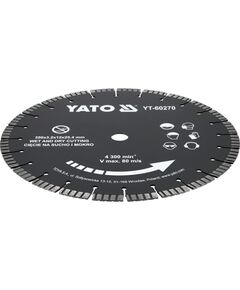 Диск відрізний сегментний алмазний по бетону YATO Ø= 350/25,4x3.2 мм, в мокрому і сухому режимі [10], фото  | SNABZHENIE.com.ua