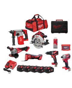 Набір інструментів акумуляторних MILWAUKEE, M18 FPP6E-505B (5 акумуляторів M18 B5 5 Аг, зарядний при, фото  | SNABZHENIE.com.ua