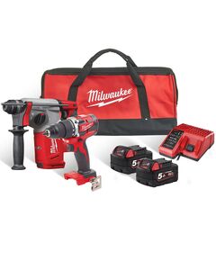 Набор инструментов акумуляторных MILWAUKEE, M18FPP2BB-502B (ЗУ, 2х5Ач, M18 CBLDD, CHX, сумка), фото  | SNABZHENIE.com.ua