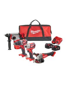 Набор инструментов аккумуляторных MILWAUKEE M18 FPP4R-502B (ЗУ, 2Х5Ач, сумка), фото  | SNABZHENIE.com.ua