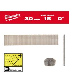 Гвозди из нержавейки с Т-образной головкой MILWAUKEE, 18G/0°/30мм, (5000шт), фото  | SNABZHENIE.com.ua