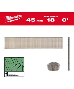Гвозди оцинкованные + смола с Т-образной головкой MILWAUKEE, 18G/0°/45мм, (5000шт), фото  | SNABZHENIE.com.ua