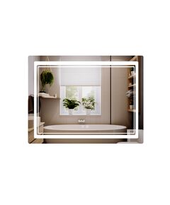 Зеркало Qtap Cardinal (CA2) 1000х800 с LED-подсветкой Touch, с антизапотеванием, с диммером, рег. темп. цвета (3000-6500K) QT0478C1008048455, фото  | SNABZHENIE.com.ua