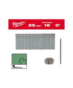 Гвозди оцинкованные с Т-образной головкой MILWAUKEE 16G/0°/25мм, (5000шт), фото  | SNABZHENIE.com.ua