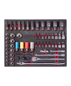 Ложемент с головками ударными и хромированными MILWAUKEE, (60шт) (45х536х417мм) для тележек, фото  | SNABZHENIE.com.ua