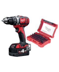 Дрель-шуруповерт аккумуляторная MILWAUKEE M18 BDD-402CA (ЗУ, 2х4Ач, кейс, набор бит 32шт), фото  | SNABZHENIE.com.ua
