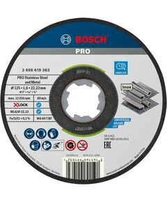 Диск відрізний Bosch Professional X-LOCK Inox по нержавіючій сталі 125x1.6x22.23мм, 10шт, фото  | SNABZHENIE.com.ua