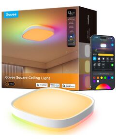Потолочний світильник Govee H60A4 30cm Smart Square Ceiling Light, RGBWW + RGBIC, WI-FI/Bluetooth, білий, фото  | SNABZHENIE.com.ua