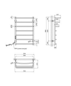 Полотенцесушитель электрический Kroner KRP Prima EL800x500-7, фото  | SNABZHENIE.com.ua