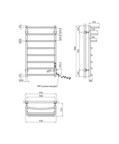 Полотенцесушитель электрический Kroner KRP Prima ER900x500-8, фото  | SNABZHENIE.com.ua