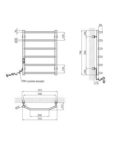 Полотенцесушитель электрический KronerKRP Diva EL700x500-6, фото  | SNABZHENIE.com.ua