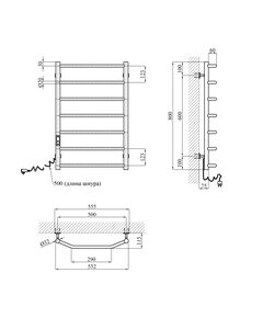 Полотенцесушитель электрический KronerKRP Diva EL800x500-7, фото  | SNABZHENIE.com.ua